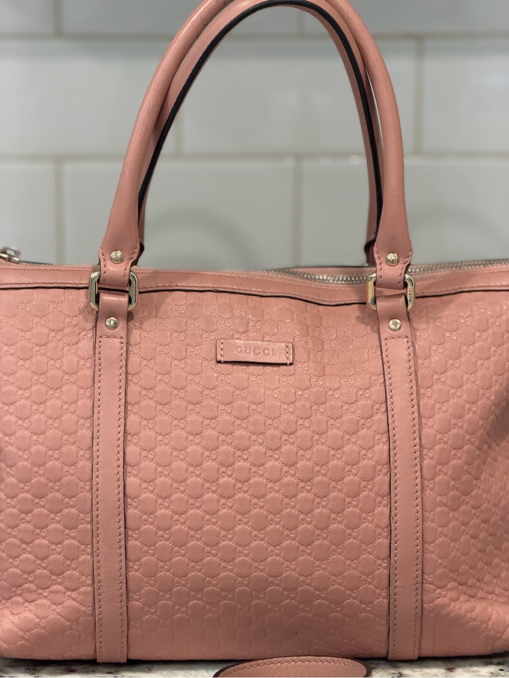 Gucci Pink Leather Top-Handle Tote